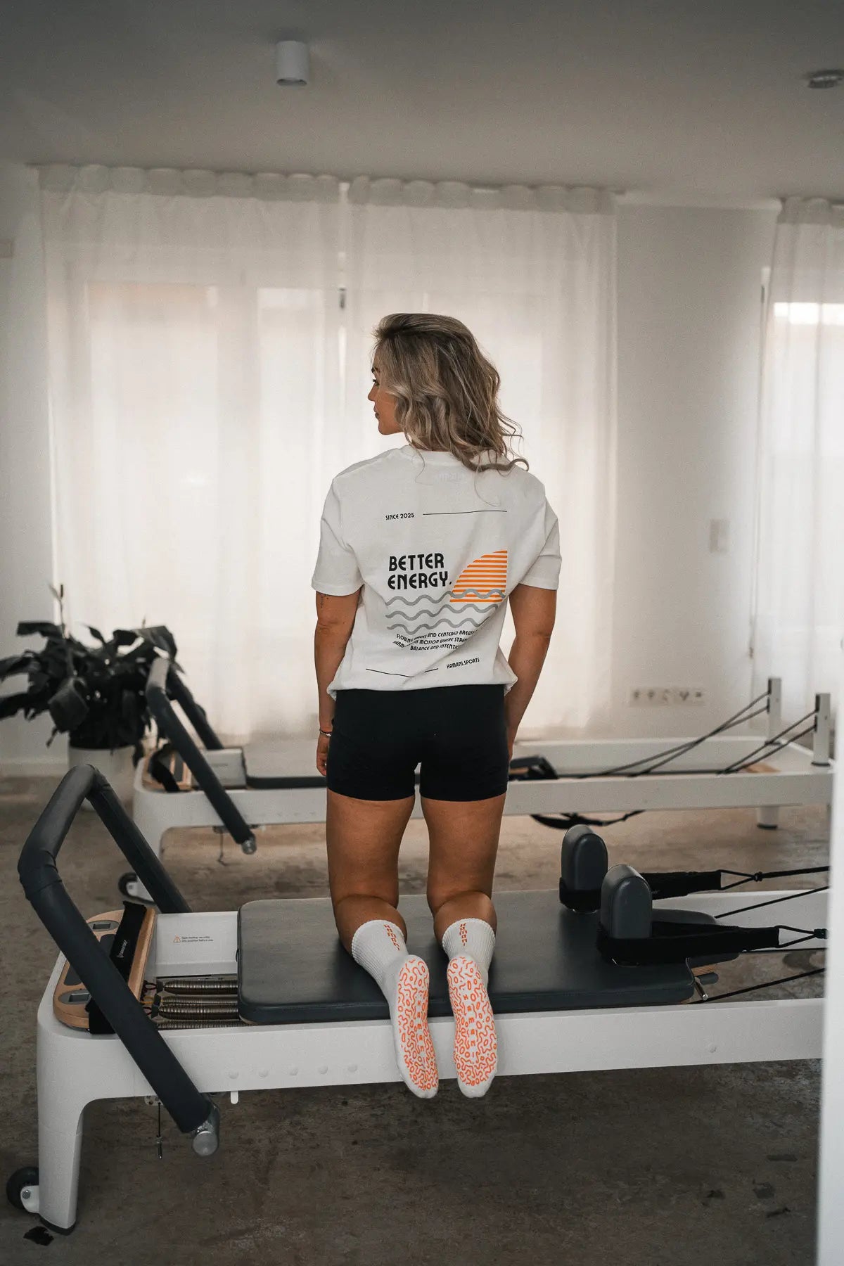 Grip Socks 'ENERGY' in Off-White & Orange