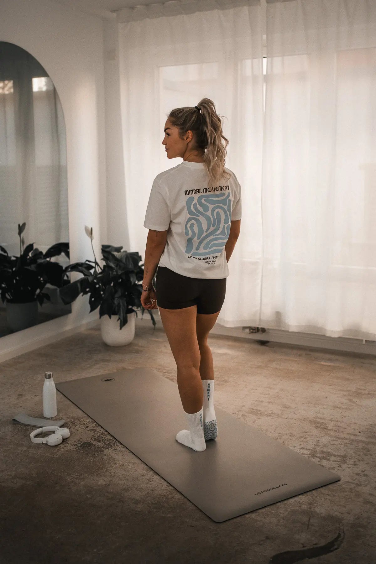 Grip Socks 'ENERGY' in Off-White & Blau