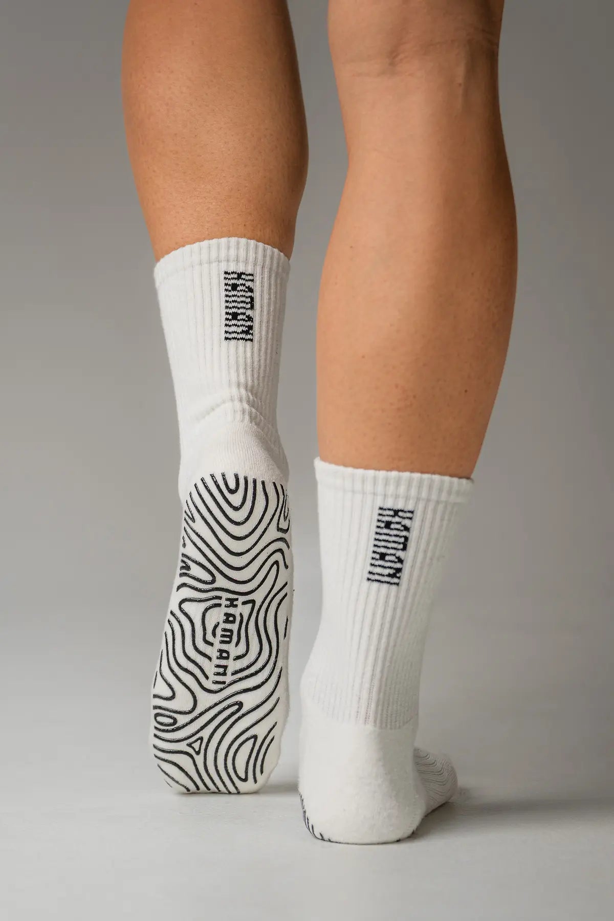 Grip Socks 'FLOW' in Creme & Schwarz