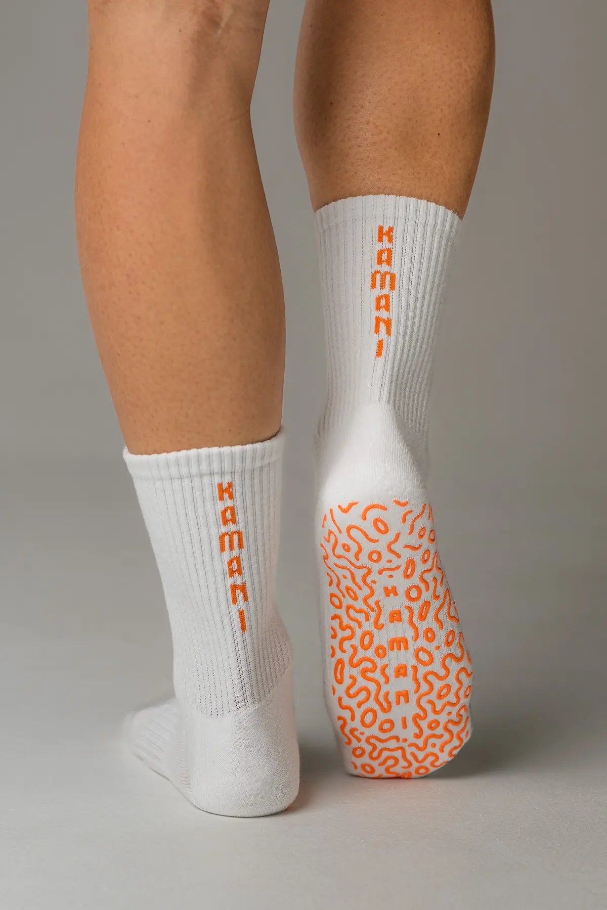 Grip Socks 'ENERGY' in Off-White & Orange